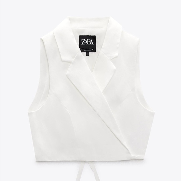 Zara linen blend tailored vest - Picture 1 of 3